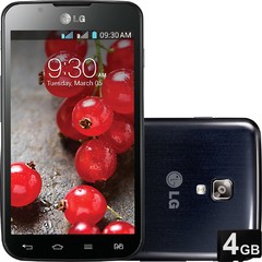 Smartphone LG Optimus L7 II Dual P716 preto com Dual Chip, Tela de 4.3", Android 4.1, Câmera 8MP, 3G, Wi-Fi, aGPS, Bluetooth e Cartão 4GB