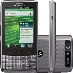 Celular Motorola XT627 com Câmera 8MP, Dual Chip, Android 2.3,Tela de 3.5", 3G, Wi-Fi, Bluetooth, GPS e MP3 Player - Cinza/Preto