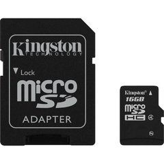 Cartão de Memória Kingston Micro SD Sdc4 16Gb Classe 4 Com 1 Adaptador Para SD