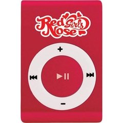 MP3 Player Red Nose Clip Girls Vermelho 8Gb Entrada Cartão Micro SD, Micro USB, Bateria Recarregável