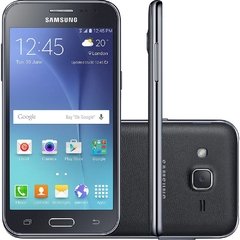 Celular Samsung Galaxy J2 4G Duos SM-J200M/DS Preto, processador de 1.1Ghz Quad-Core, Bluetooth Versão 4.1, Android 5.1.1 Lollipop, Quad-Band 850/900/1800/1900