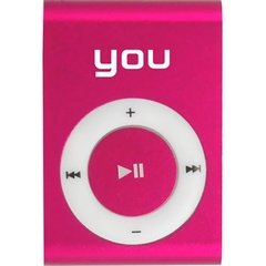 MP3 Player You Sound Clip Rosa, 4 Gb, Entrada Cartão Micro SD, Micro USB, Bateria Recarregável