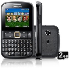 Celular Desbloqueado Samsung Chat 222 Preto QWERTY com Câmera, MP3 Player, Rádio FM
