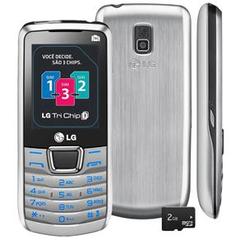 LG A290 PRATA TRI CHIP COM CÂMERA 1.3MP, BLUETOOTH, RÁDIO FM, MP3