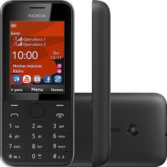 Celular Dual Chip Nokia 208 Desbloqueado Preto Câmera 1.3 MP 3G Memória Interna 256MB