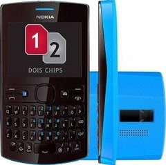 Celular Desbloqueado Nokia Asha 205 Preto/Azul com Dual Chip, Câmera VGA, Teclado QWERTY