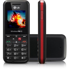 Celular LG GS107 Preto/Vermelho c/ Rádio FM, Viva Voz e Fone