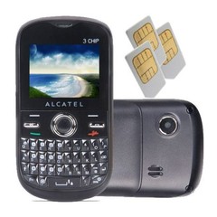 Celular Alcatel One Touch 678G, Tri Chip, 1.3MP, MP3, Bluetooth, Preto (Desbloqueado)