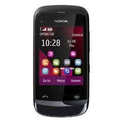 Celular Nokia C2-02, Display Touch e Teclado, Câmera 2MP, Bluetooth, FM, MP3, Fone e Cartão 2GB - Infotecline