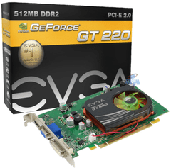GeForce GT 220 512MB DDR2 128bits - DVI/HDMI/VGA - PCI-E - EVGA