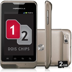 SMARTPHONE ANDROID DESBLOQ. MOTOSMART DUAL CHIP XT390 PRATA C/ CÂM. 3MP, 3G, WI-FI, MP3/FM, BLUETOOTH, GMAIL, GPS, GOOGLE PLAY