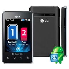 Celular LG Optimus L3 Dual E405 c/ Dual Chip,Tela de 3,2", Android 2.3, Câmera 3.2MP, 3G, Wi-Fi, GPS, Rádio FM, MP3, Bluetooth - comprar online