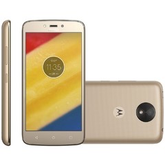 Smartphone Motorola Moto C Plus XT-1726 Ouro com 8GB, Tela 5'', TV Digital, Dual Chip, Android 7.0, 4G, Câmera 8MP, Processador Quad-Core e 1GB de RAM