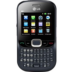 Celular LG C365 Preto/Azul QWERTY, Câmera 2MP, Rádio FM, MP3, Bluetooth, Wi-Fi, Fone de Ouvido e Cartão 2GB - comprar online