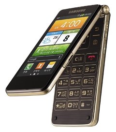 celular de abrir e fechar, Samsung Galaxy Golden GT-i9230, processador mediano de 1.7Ghz Dual-Core, Bluetooth Versão 4.0, Android 4.2.2 Jelly Bean, Quad-Band 850/900/1800/1900