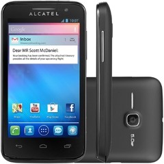 Celular Desbloqueado Alcatel One Touch M Pop Preto com Tela 4.0", Dual Chip, Câmera 5MP, Android 4.1, 3G, Wi-Fi, GPS, MP3, Rádio FM e Bluetooth