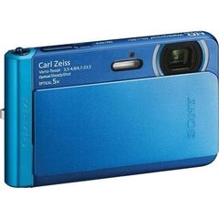Câmera Digital Sony Cyber-Shot DSC-TX30 Azul Com 18.2 MP, Fotos 3D, À Prova D"Água E Choques, Visor OLED 3,3" Touchscreen, Zoom Óptico De 5x, Vídeos Em HD E Steady Shot