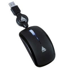 Mini Mouse Óptico Clone 6259 USB c/ Cabo Retrátil - Preto