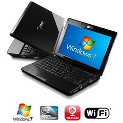 Netbook Mobile Qbex Preto c/ Intel Atom N450, 2GB, 1,66GHz, 320GB, LED 10'', Wireless, Webcam, Leitor de Cartões e Windows 7