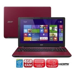 Notebook Acer E5-571-51Af Vermelho, Processador Intel® Core(TM) i5-5200U, 4Gb, HD 1Tb, LED 15.6" W8.1
