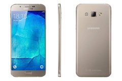celular Samsung Galaxy A8 Duos SM-A8000 16GB, processador de 1.5Ghz Octa-Core, Bluetooth Versão 4.1, Android 5.1.1 Lollipop, Quad-Band 850/900/1800/1900