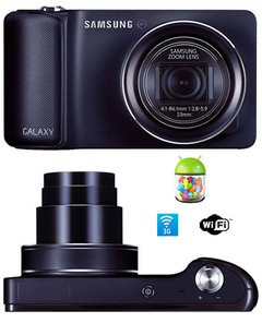 Samsung Galaxy Câmera Preta Android 4.1, 16mp, Zoom Óptico 21x, LCD 4.8", Lente 23mm, 8gb, Wi-fi+3g - comprar online