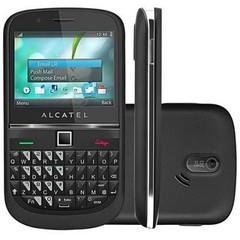 Celular Desbloqueado Alcatel OT900 Teclado Qwerty Câmera 2MP MP3 Player Bluetooth e Fone de Ouvido