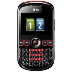 Celular Desbloqueado LG C310 Preto/Vermelho Dual Chip, QWERTY c/ Câmera 2MP, MP3, FM, Bluetooth, Fone de Ouvido e Cartão 2GB - Infotecline