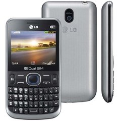 Celular Desbloqueado LG C397 Pretoe/prata com Dual Chip, Teclado Qwerty, Câmera 2MP, Wi-Fi, MP3, Rádio FM, Bluetooth, Fone e Cartão 2GB