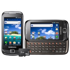 Celular Samsung I5510 Galaxy 551 preto QWERTY, Android 2.2, Wi-Fi, 3G, Câmera 3.2, GPS, MP3, Rádio FM, Touchscreen, Fone e Cartão 2GB