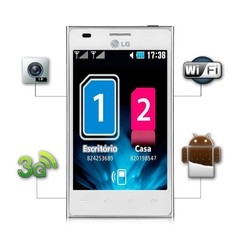 LG OPTIMUS L5 E615F BRANCO DUAL CHIP ANDROID 4.0 3G WI-FI GPS 5MP 5x / 4" - comprar online
