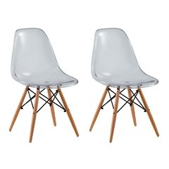 Cadeira Charles Eames Cinza Claro Dsw Soft Kit 2 Cadeiras