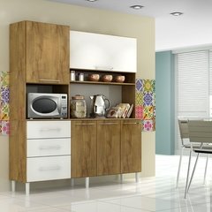 Cozinha Compacta Mariana - Castanho/branco