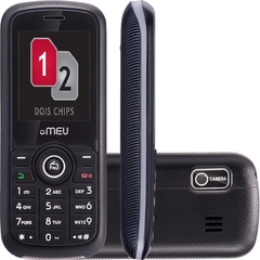 Celular Desbloqueado Meu 406 Preto com Dual Chip, Câmera VGA, Rádio FM, MP3, Bluetooth e Fone
