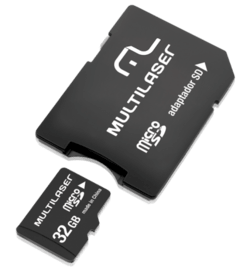 Cartão De Memória 32Gb Multilaser Classe 10 + Adaptador SD