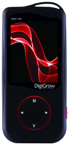 MP4 Player Digigrow Slidesport Dwes-1188 Preto, 2Gb, Tela LCD 1.8" Rádio FM, Gravador de Voz