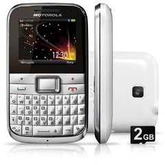 Celular Motorola EX108 Motokey Mini Cinza c/ Câmera 2MP, QWERTY, MP3, FM, Bluetooth, Fone e Cartão de 2GB