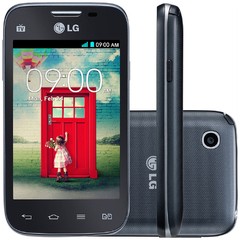 Smartphone LG L35 Dual TV D157 Preto com Tela de 3,2", Dual Chip, TV Digital, Android 4.4, Câmera 3MP