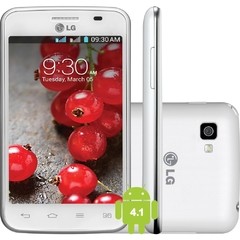 Smartphone LG Optimus L4 II Dual E467 Branco com Tela de 3,8", Android 4.1, Câmera 3MP, 3G, Wi-Fi, MP3, FM e Bluetooth