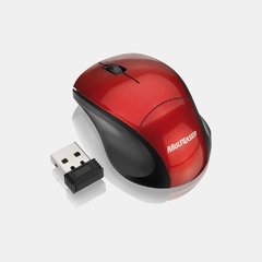 Mouse Sem Fio Multilaser Mo150 Vermelho, 3 Botões, Nano Receiver
