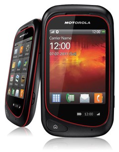 Celular Motorola Mini EX132 Preto/Vermelho com Câmera 2MP, 3G, Touch Screen, MP3, Rádio FM e Bluetooth