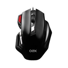 Mouse Gamer Oex Fire Ms304 Preto, 6 Botões e Scroll