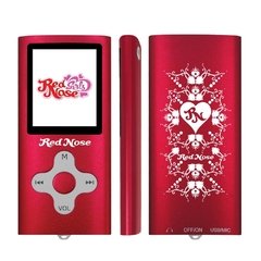 MP4 Player Red Nose Girls Vermelho, 4 Gb, Tela LCD 1.8'', Pen Drive, Rádio FM, Gravador