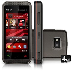 Nokia 5530 Preto c/ Vermelho - GSM Wi-Fi, TouchScreen c/ Tela de 2.9", Câmera 3.2MP MP3 Player, Rádio FM, Bluetooth Estéreo 2.0, Fone, Cabo e Cartão de 4GB
