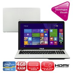 Notebook Asus X550ca-Bra-Xx982h Branco, Processador Intel® Core(TM) i3-3217U, 4Gb, HD 500Gb, 15.6" W8