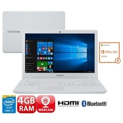 Notebook Samsung Essentials E34 NP300E5K-KF2BR BRANCO com Intel® Core(TM) i3-5005U, 4GB, 1TB, HDMI, Wireless, Bluetooth, Webcam, LED Full HD 15.6" e Windows 10 - loja online