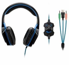 Headset Gamer Multilaser Ph118 Preto e Azul - comprar online