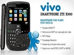 Celular Zte X990 Vivo Cam 2.0mp Bluetooth Radio Fm 850/1900Mhz na internet