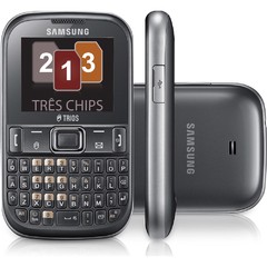 Celular Samsung E1263 Trios Cinza com Teclado QWERTY, Trial Chip, Rádio FM e Fone de Ouvido