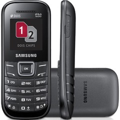 CELULAR Samsung E1205 Preto- 2 chip, rádio FM, Fone de ouvido / Desbloqueado